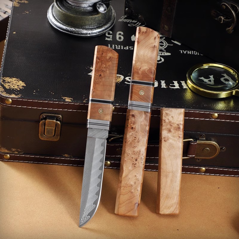 Dao Cố Định Damascus VG10 Nhật Bản Võ Sĩ Cát Tường – Thủ Công Cao Cấp